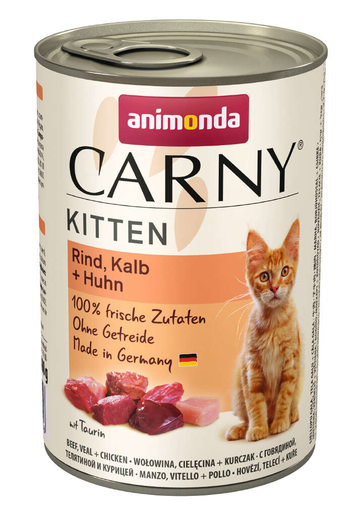 animonda Katzen-Nassfutter Carny Kitten Kalb, Huhn + Pute